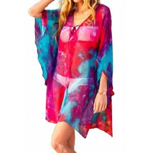 NEW MALIBUTIQUE jaipur bikini cover up in magenta blue